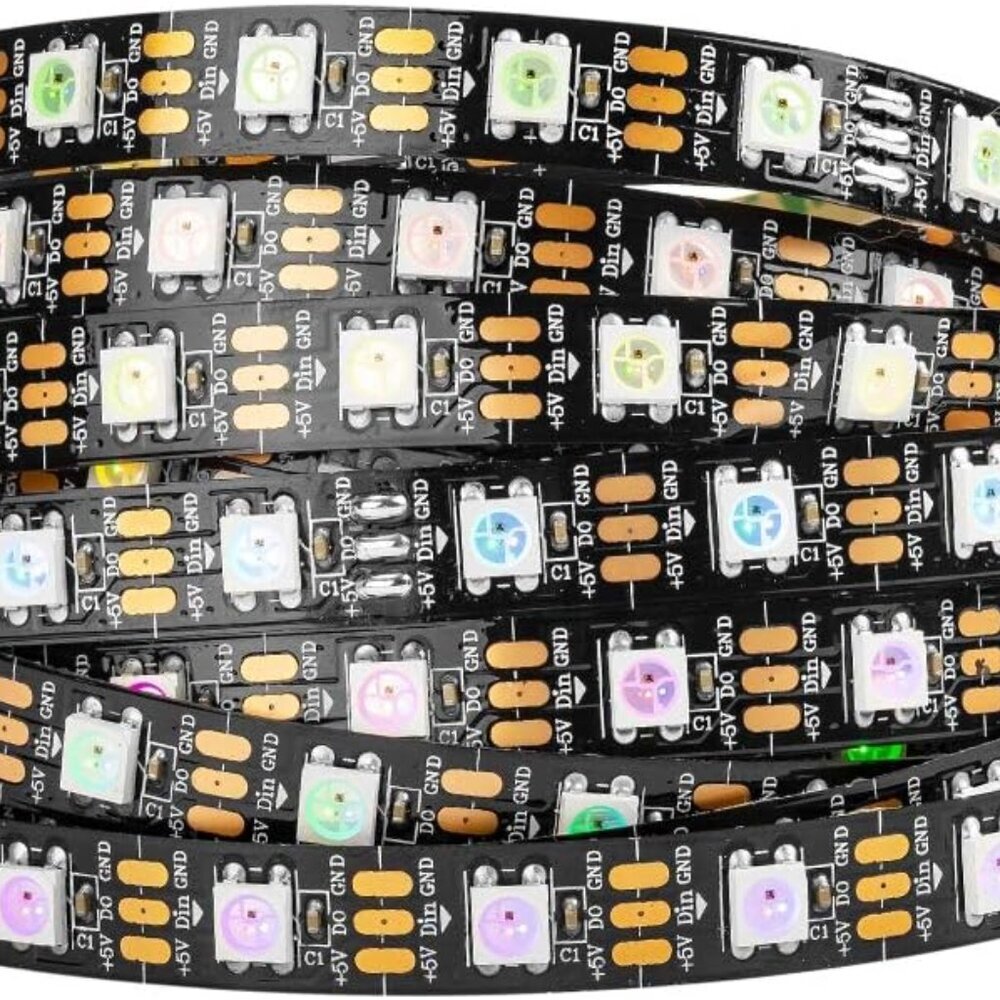 WS2812B IC RGB 5050SMD Pure Gold Individual Addressable LED Strip 16.4FT 300LED